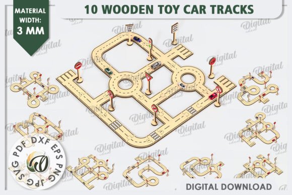 Download Wooden Toy Car Track Laser Cut Bundle - Toy car Collection