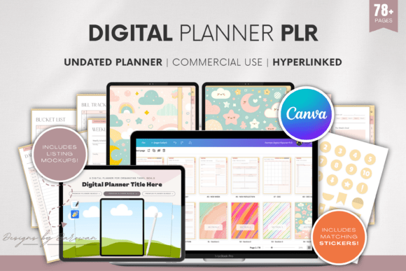 Download Undated Digital Planner PLR | Canva - Premium Resources