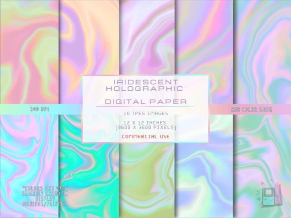 Download Iridescent Holographic Digital Paper - Digital Collection