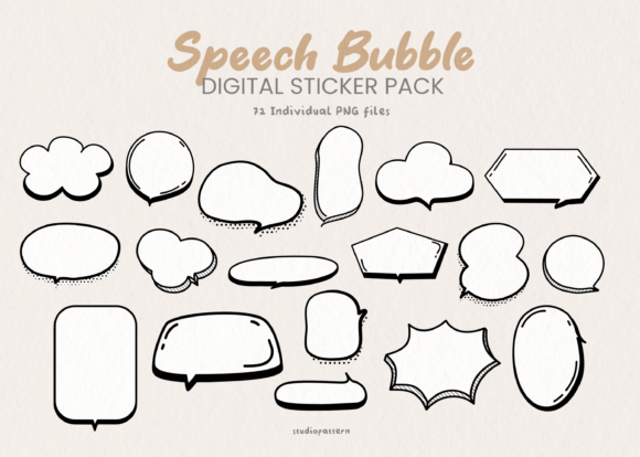 Download Speech Bubble Digital Sticker Pack - Digital Collection