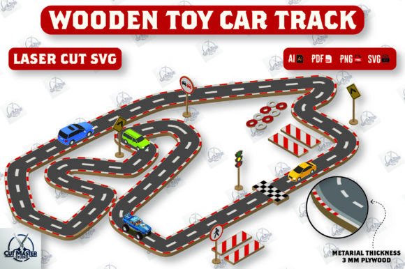Download Wooden Toy Car Track Laser Cut SVG - Toy car Collection