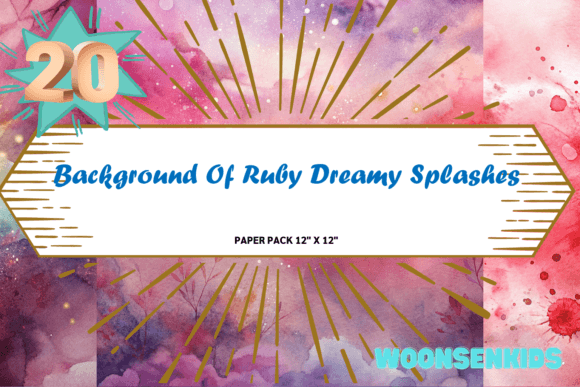 Download New Background of Ruby Dreamy Splashes Watercolor Png Kdp Digital Paper - Digital Collection