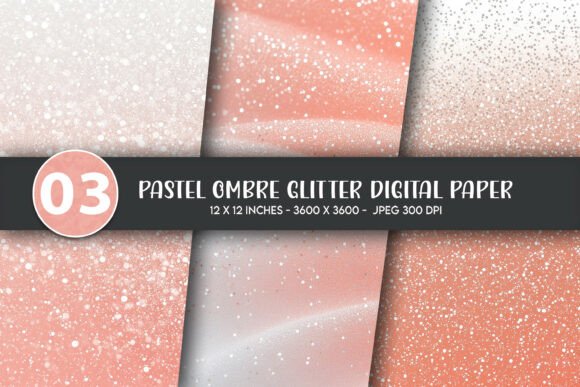 Download Pastel Ombre Glitter Digital Paper - Digital Collection