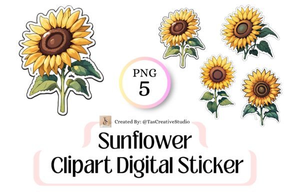 Download Sunflower Clipart Digital Sticker Bundle - Digital sticker bundle Collection