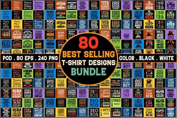 Download POD Best Selling T-Shirt Design Mega Bundle - Premium Resources