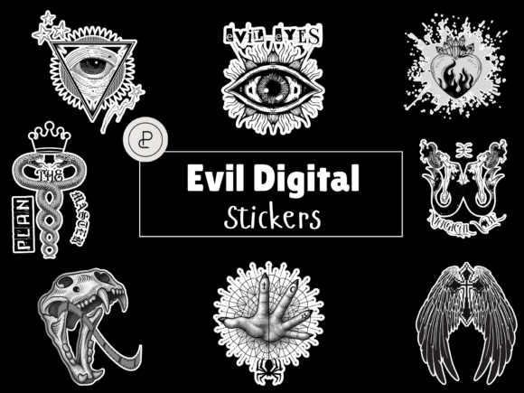 Download Evil Digital Sticker Bundle PNG - Digital sticker bundle Collection