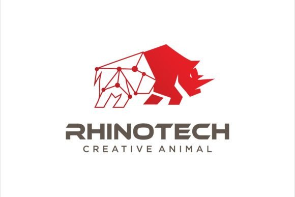 Download Rhino Tech Logo Digital Design Vector - Digital Collection